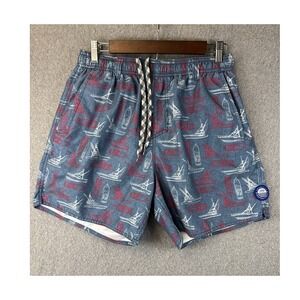 AFTCO American Fishing Tackle Co Boat Print‎ Swim Trunks Shorts Mens Size Medum